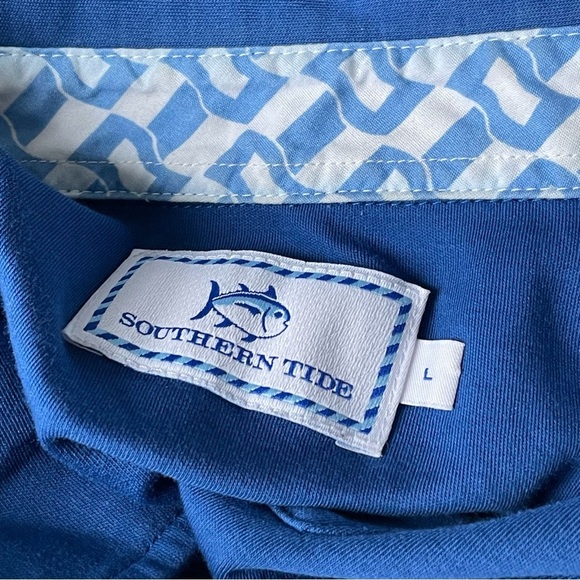 Southern Tide Blue Short Sleeve Polo Shirt - 35489 - Picture 11 of 12